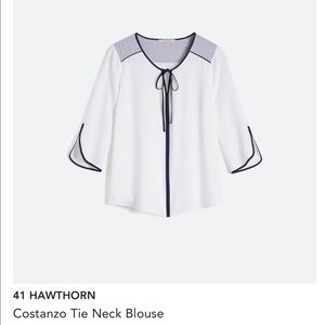 41 Hawthorn Costanzo Tie Neck blouse size small 3/4 sleeve
